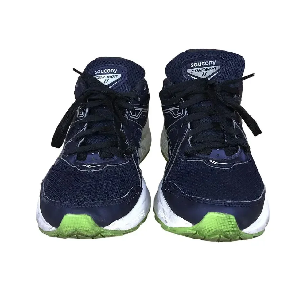 Saucony Cohesion 11 Running Shoes Men’s 9 Navy Green Athletic Sneakers S20420-1